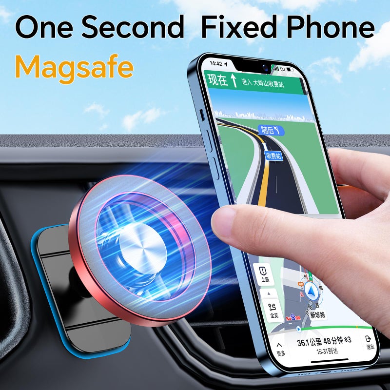 Kaistyle for Magsafe Car Mountã€20 Strong Magnetsã€‘Magnetic Phone Holder for Car Phone Holder Mount Dash Mounted Holders Cell Phone Holders for Your Car Accessories for Women Men for iPhone 17 16 15 14 - Image 3