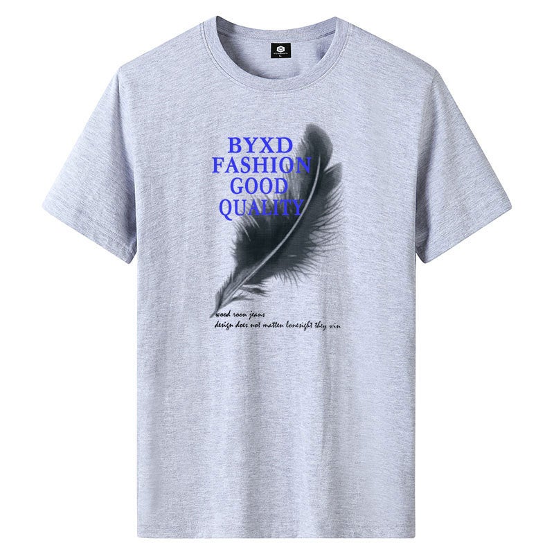 Short-Sleeved T-Shirt Men'S Cotton Summer Hong Kong Fashion Brand Student'S Personality Fashion Large Size Loose Round Neck Printed T-Shirt Fashion - Image 4
