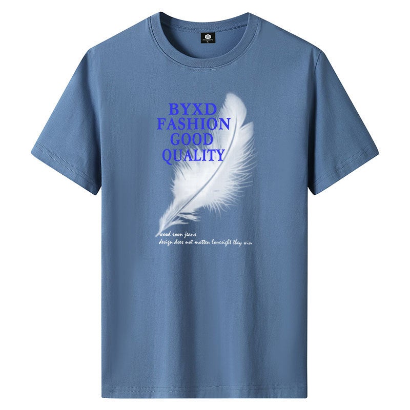 Short-Sleeved T-Shirt Men'S Cotton Summer Hong Kong Fashion Brand Student'S Personality Fashion Large Size Loose Round Neck Printed T-Shirt Fashion - Image 5