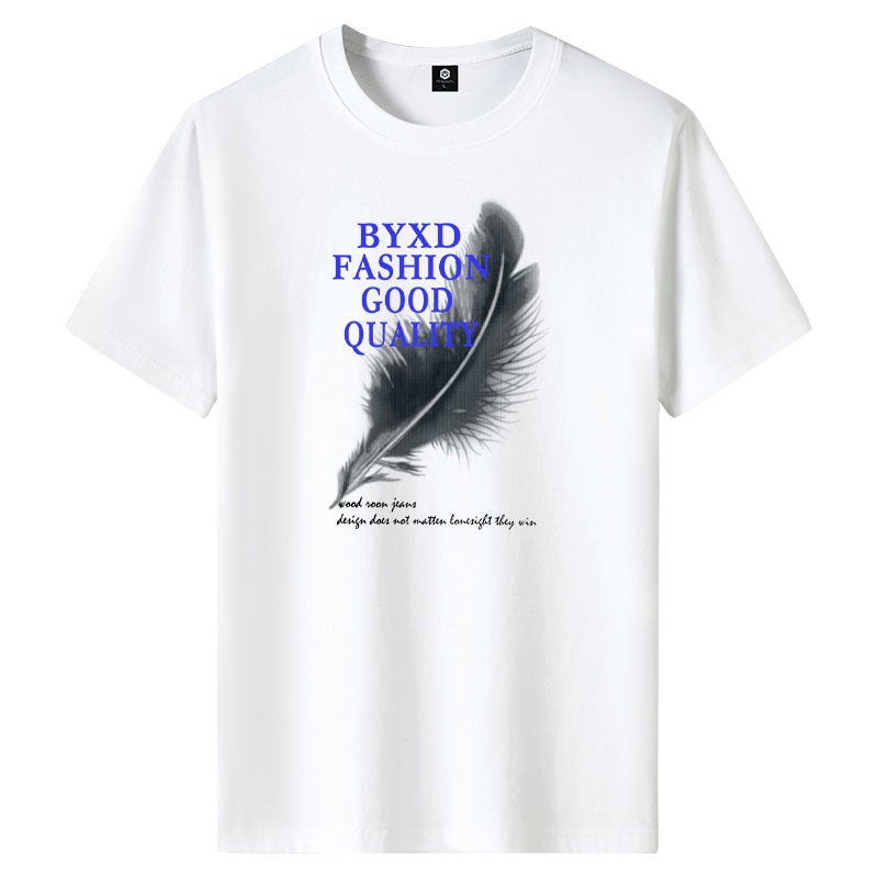 Short-Sleeved T-Shirt Men'S Cotton Summer Hong Kong Fashion Brand Student'S Personality Fashion Large Size Loose Round Neck Printed T-Shirt Fashion - Image 3