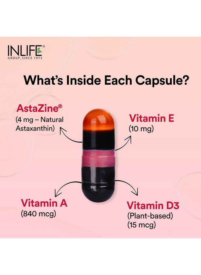 Inlife مكمل INLIFE أستازانتين 4 ملغ أستا زين | مكمل مضاد أكسدة طبيعي مع فيتامين A و D3 و E - صيغة عالية الامتصاص - 30 كبسولة سائلة نباتية - Image 5