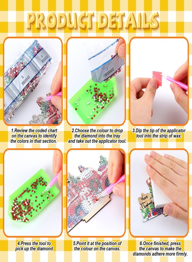 YooNotee 13 Pcs Interchangeable Seasonal Diamond Art Tabletop Decorations Holiday Diamond Art Painting Kit with Acrylic Base for Holiday Table Tiered Tray Home Office Tabletop Centerpiece Decor - Image 4