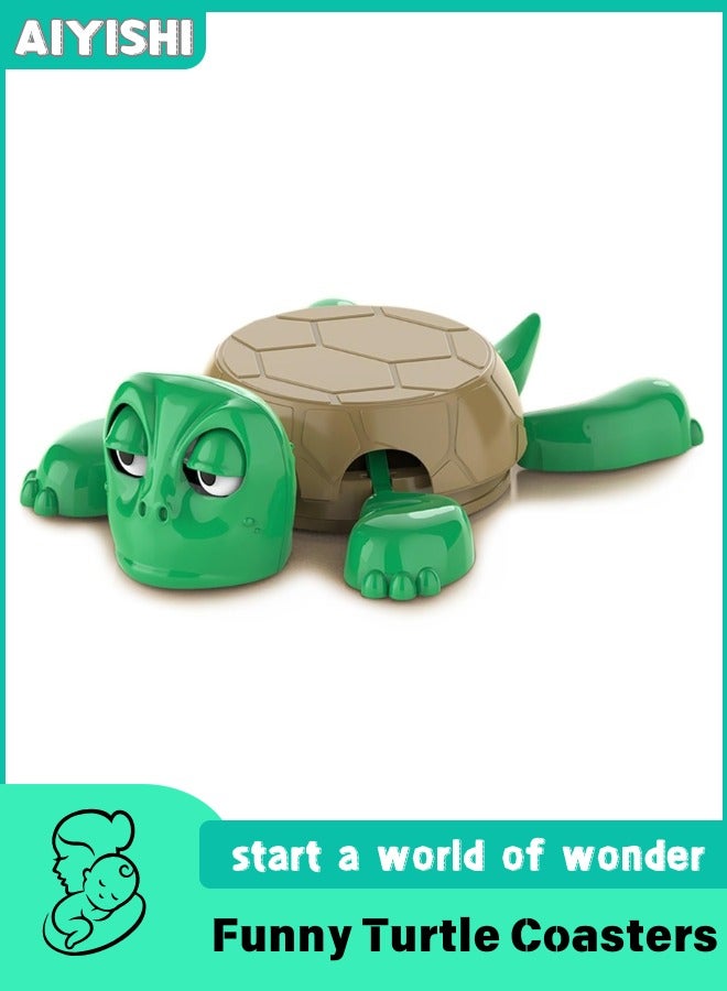 AIYISHI Funny Turtle Coasters with Surprise Expression Eyes & Raised Limbs for Home Bar, Party Gifts - Image 1