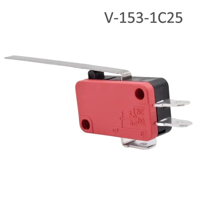 V 153 1C25 مفتاح حد 16A 250VAC SPDT 1NO1NC 3 دبوس مع ذراع الأسطوانة 1 قطعة - Image 3
