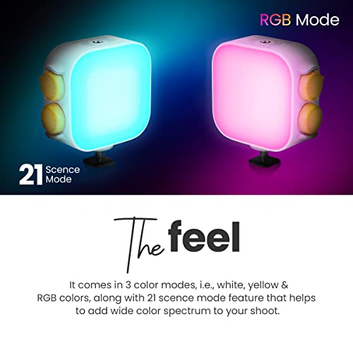 DIGITEK® (LED-D10W RGB) 10W Portable Multi Color Mini LED Video Light with 3 Color Modes, 360° Rotation, Magnetic Absorption, 2500-9000K Color Temperature, 2Hrs Battery Life, Camera & Tripod Mountable - Image 3