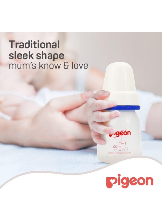 pigeon Slim Neck Plastic Bottle, White Cap, Ultra Soft Silicone Nipple, Anti Colic, Bpa & Bps Free, 50Ml - Image 2