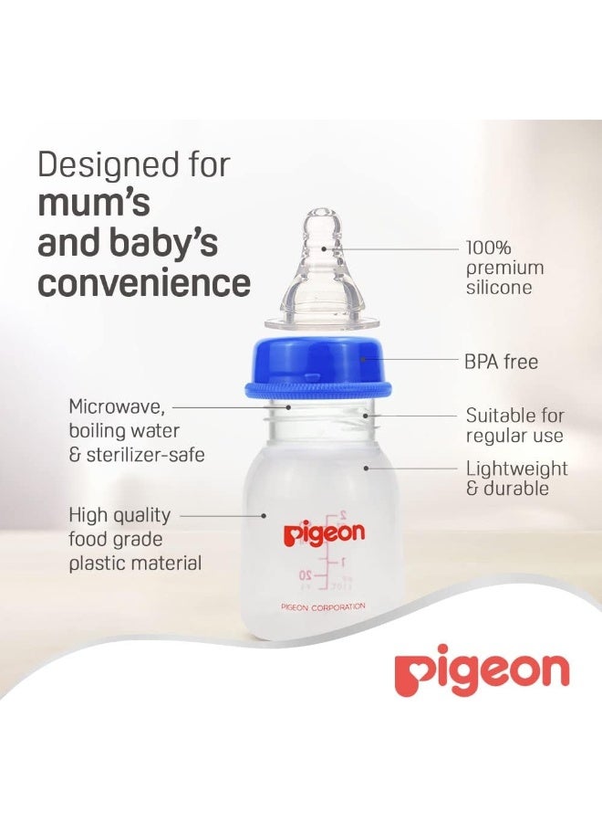 pigeon Slim Neck Plastic Bottle, White Cap, Ultra Soft Silicone Nipple, Anti Colic, Bpa & Bps Free, 50Ml - Image 5