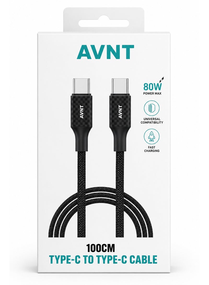 Type-C to Type-C 100CM 80W With Data Transfer 480Mbps Fast Charge Cable