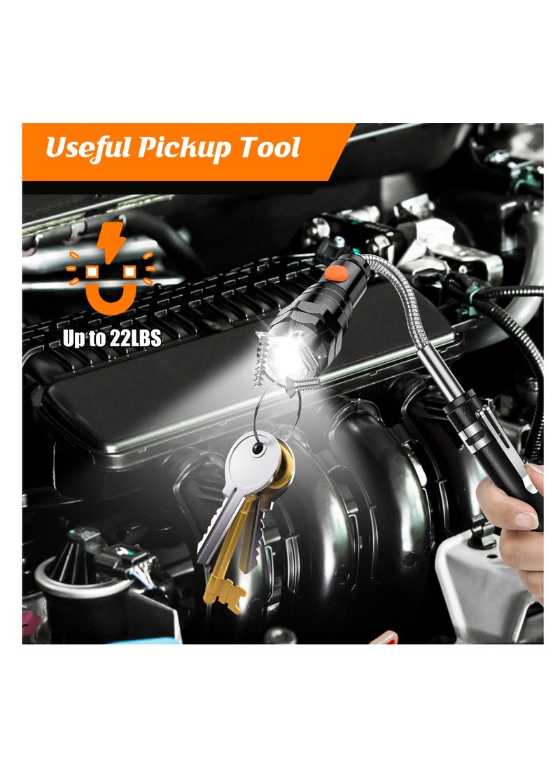 Magnetic Pickup Tool with 3 LED Lights, Birthday Gifts for Men, Extendable Magnetic Flashlight with 360° Rotation Telescoping Neck, Cool Gadgets Gifts for Men, Dad, Husband, Black - Image 5