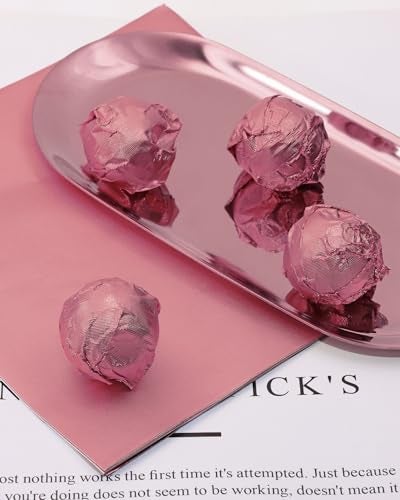 PPhtony Foil Candy Wrapper 100Pcs 6x6 Inch Aluminum Chocolate Bar Wrapping Paper Sheets for Wedding Birthday Christmas (Pink, 6x6) - Image 5