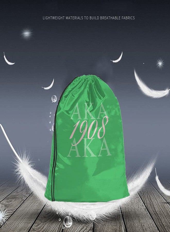 Beabes AKA 1908 Drawstring Bags Backpack Bag As Known As Abbreviation Cool Design Art Hip Hop Style Green Pink Color Abstract Sport Gym Sack Drawstring Bag String Bag Yoga Bag for Men Women - Image 2