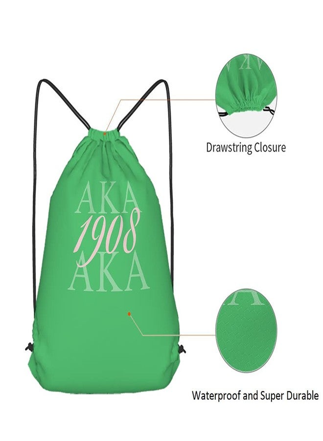 Beabes AKA 1908 Drawstring Bags Backpack Bag As Known As Abbreviation Cool Design Art Hip Hop Style Green Pink Color Abstract Sport Gym Sack Drawstring Bag String Bag Yoga Bag for Men Women - Image 5