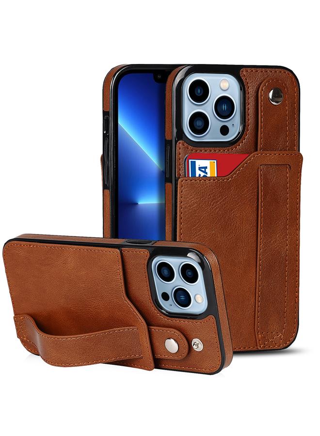 Zaboon Case For iPhone 13 Pro Max Crazy Horse Texture Shockproof TPU + PU Leather Case with Card Slot & Wrist Strap Holder - Image 1