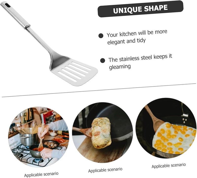 Stainless Steel Heat Resistant Colander Shovel with Hollow Long Handle Non Stick Kitchen Utensil - Image 5