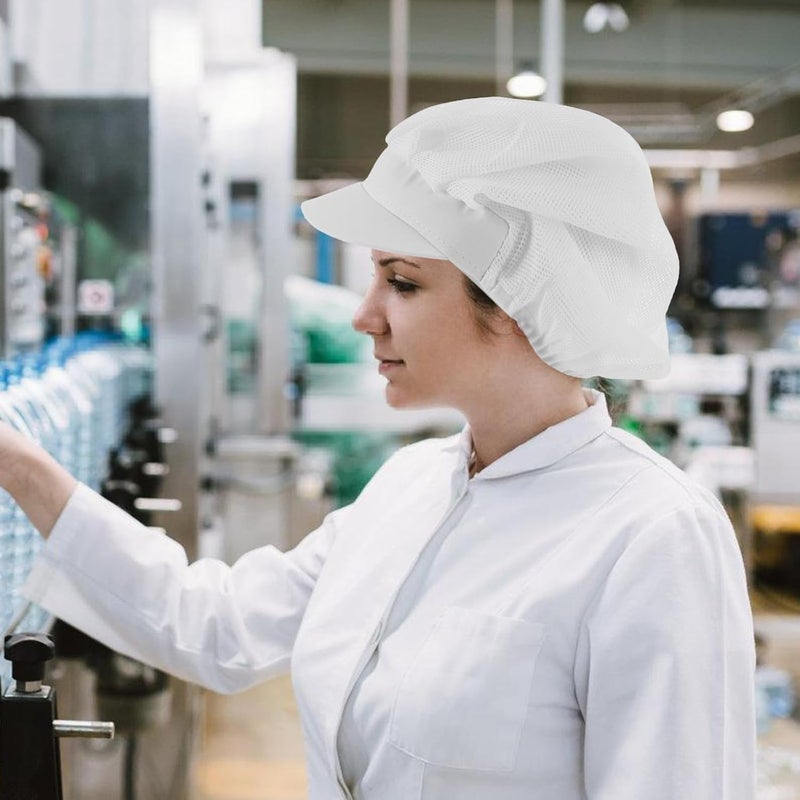 GALPADA Reusable White Chef Hat Hair Cap Food Service Cooking Cap Dustproof Hairnet for Kitchen and Bakery Staff - Image 4