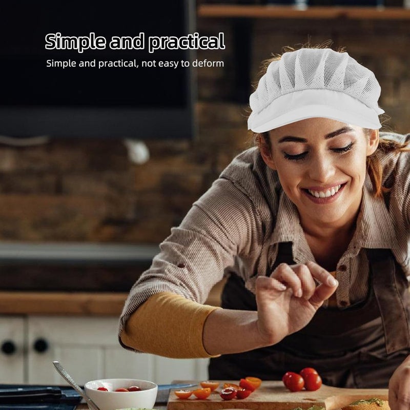 GALPADA Reusable White Chef Hat Hair Cap Food Service Cooking Cap Dustproof Hairnet for Kitchen and Bakery Staff - Image 5