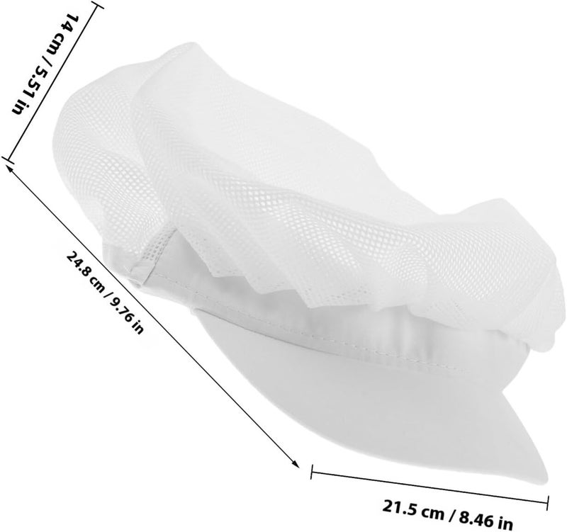 GALPADA Reusable White Chef Hat Hair Cap Food Service Cooking Cap Dustproof Hairnet for Kitchen and Bakery Staff - Image 2