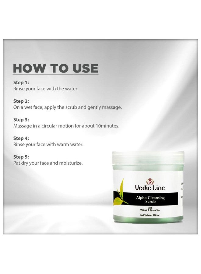 Vedic Line Vedicline Alpha Cleansing Scrub, Reduce Blackheads, Whiteheads & Clog Pores with Cocoa Powder, Caramel, Walnut Shell Powder for Nourished Skin, 100ml - Image 3