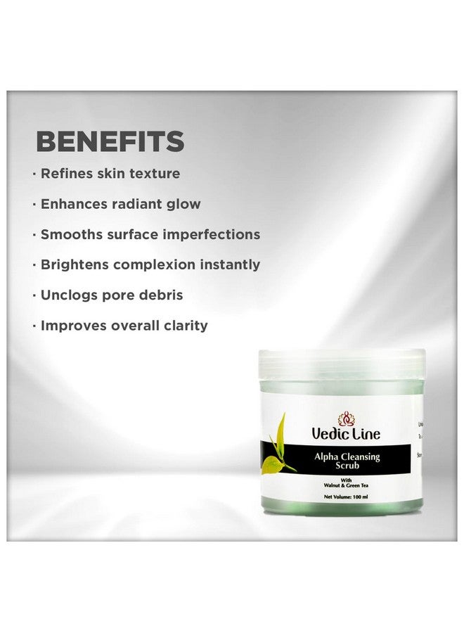 Vedic Line Vedicline Alpha Cleansing Scrub, Reduce Blackheads, Whiteheads & Clog Pores with Cocoa Powder, Caramel, Walnut Shell Powder for Nourished Skin, 100ml - Image 2
