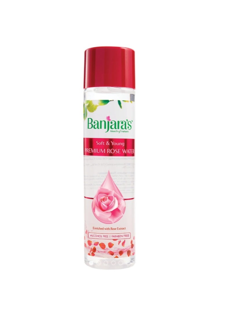 Banjara's Premium Rose Water 120 ml, tones skin, reduces pimples - Image 1