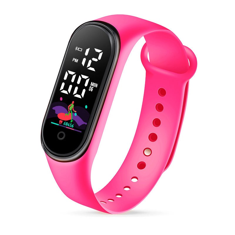 Digital LED children electronic watch wristband middle school students touch waterproof outdoor sports bracelet electronic watch wholesale Grey - Image 3