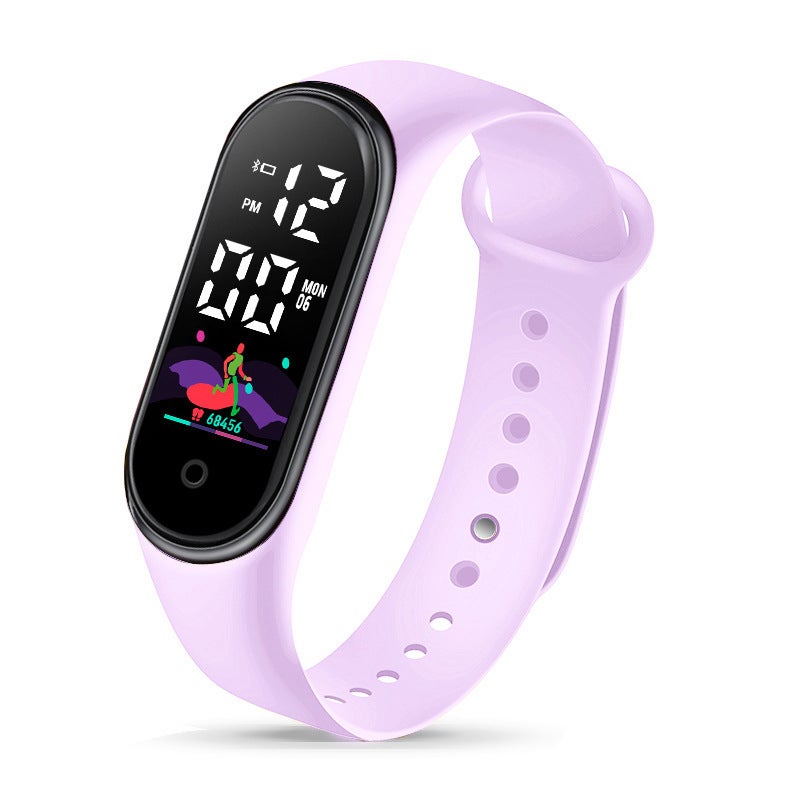 Digital LED children electronic watch wristband middle school students touch waterproof outdoor sports bracelet electronic watch wholesale Grey - Image 4