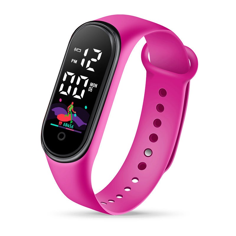 Digital LED children electronic watch wristband middle school students touch waterproof outdoor sports bracelet electronic watch wholesale Grey - Image 2