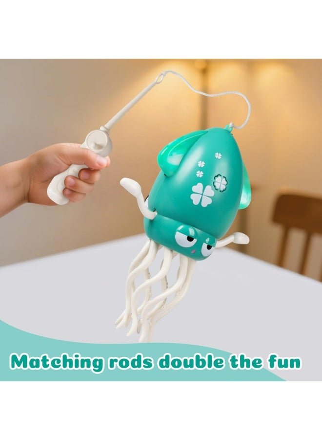 لعبة الأخطبوط الراقص الكهربائية للأطفال - لعبة تفاعلية بالموسيقى والإضاءة مع خاصية تجنب العقبات وعصا تحكم يدوية - قابلة للشحن بوصلة USB لتنمية مهارات الأطفال - Image 5