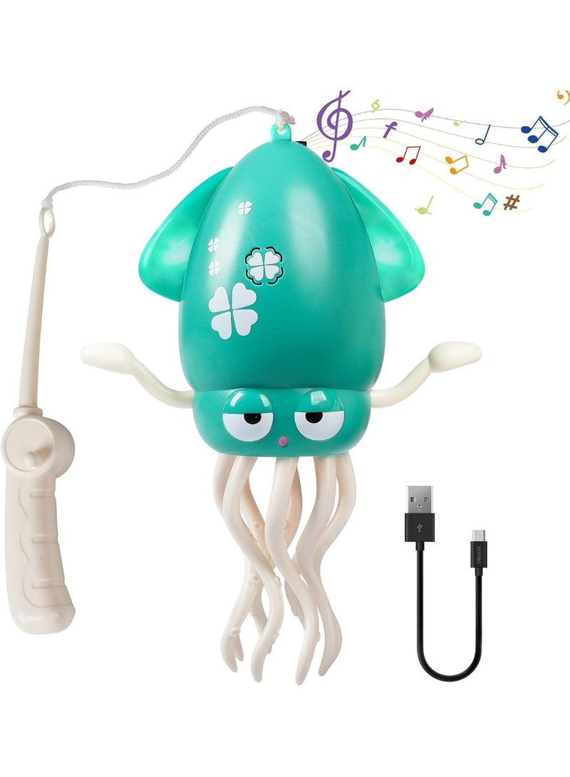 لعبة الأخطبوط الراقص الكهربائية للأطفال - لعبة تفاعلية بالموسيقى والإضاءة مع خاصية تجنب العقبات وعصا تحكم يدوية - قابلة للشحن بوصلة USB لتنمية مهارات الأطفال - Image 1