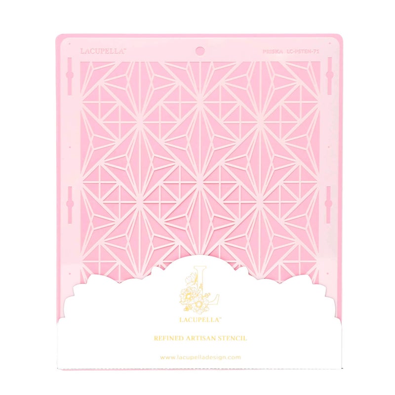 Lacupella Cake Decorating Stencil for Tall Buttercream Cake Royal Icing Ganache Paint Airbrush PRISKA