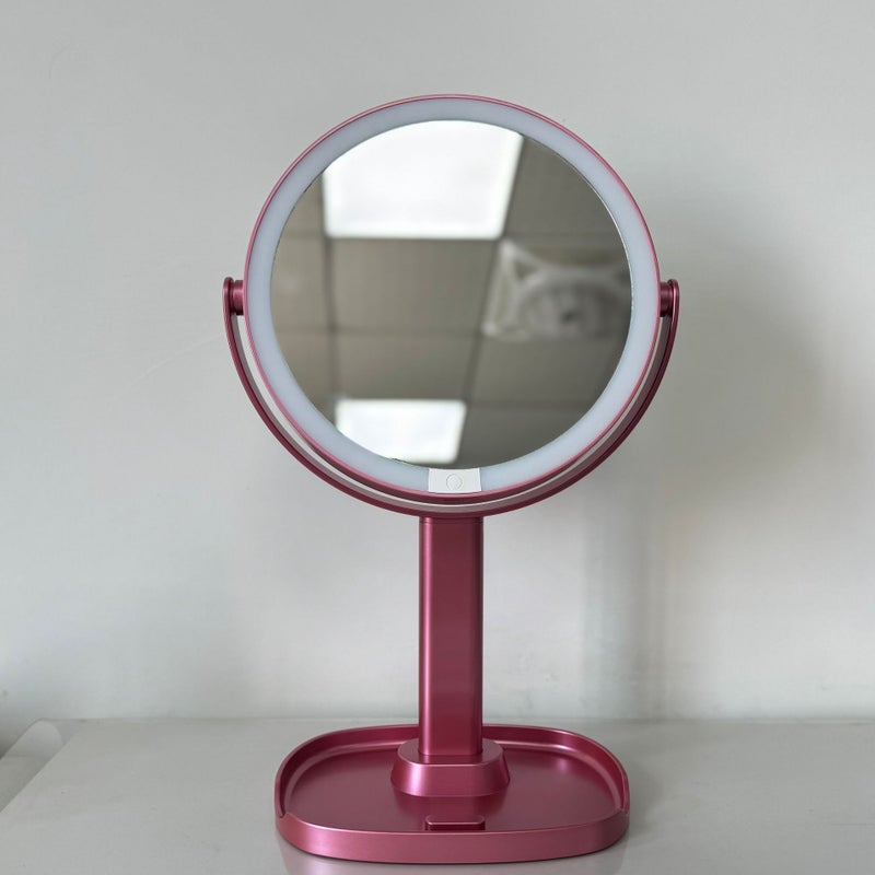New Product Makeup Mirror Desktop Led Light Three-Sided Foldableing Smart Fill-In Mirror With Light Logo - Image 4