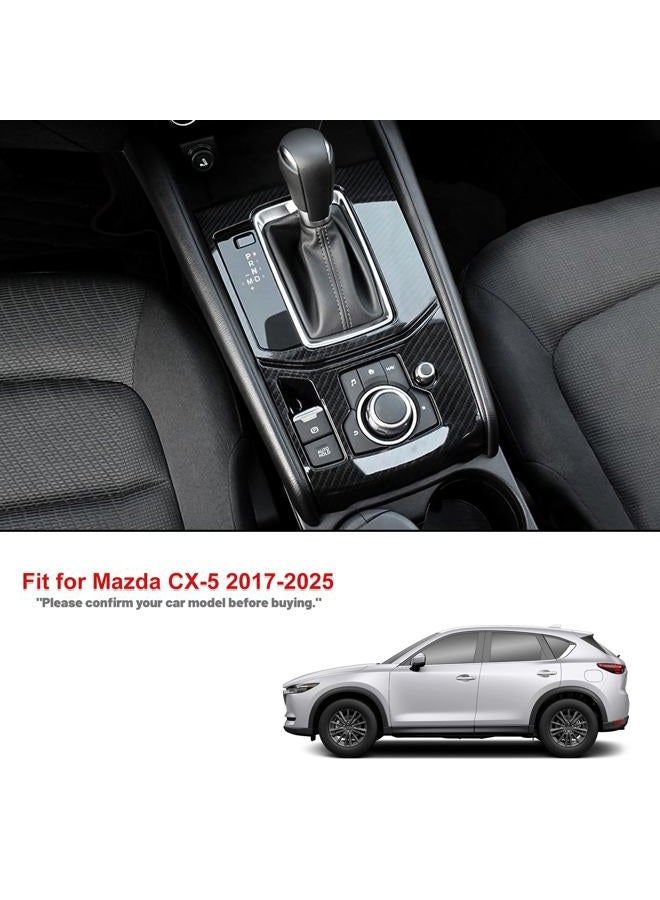 ANFOKAS for Mazda CX-5 2024 2023 2022 2021 2020 2019 2018 2017 Accessories Car Auto Interior Center Console Cover Gear Panel Gear Shift Knob Cover Trims Frame -ABS Carbon Fiber Style - Image 2