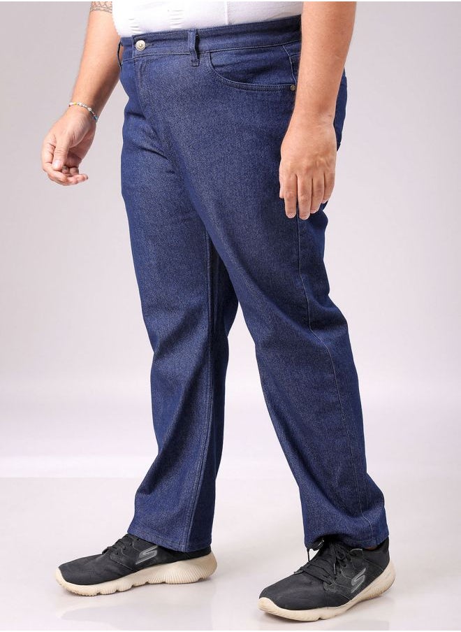 HARDSODA Men Plus Size Vintage Straight Fit Solid Mid-Rise Stretchable Jeans  - Image 3
