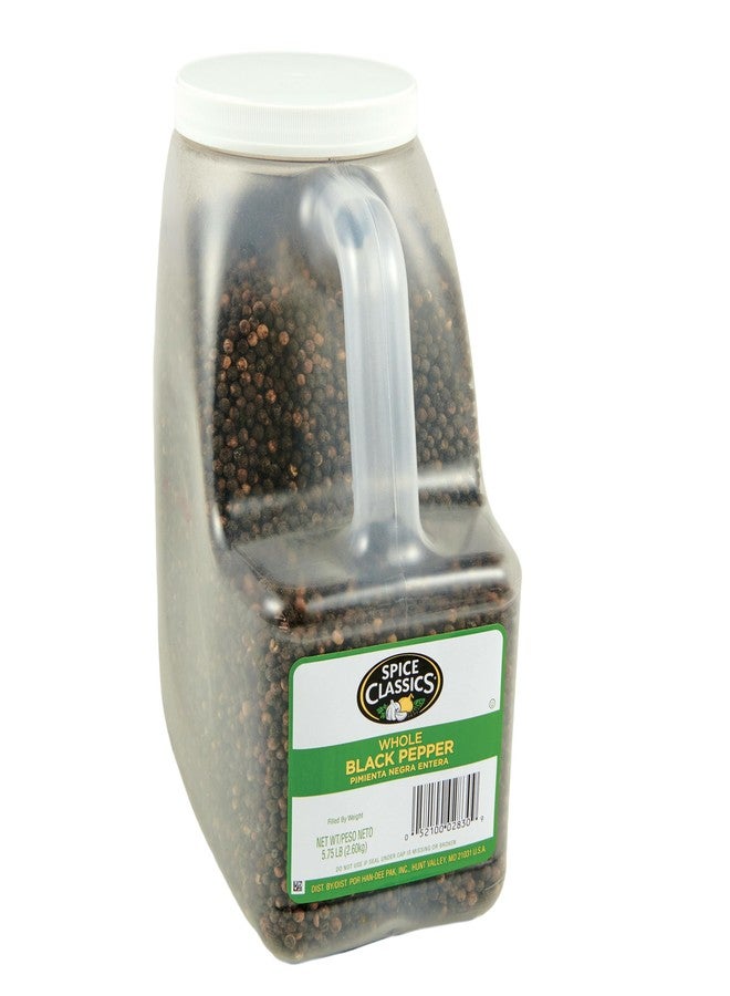 Spice Classics فلفل أسود كامل من سبايس كلاسيكس، 5.75 رطل - عبوة واحدة بوزن 5.75 رطل من الفلفل الأسود الكامل، مثالية لإعادة تعبئة المطاحن - Image 1