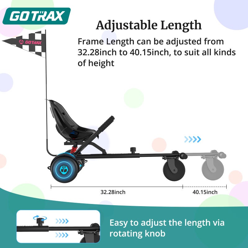 Gotrax Hoverboard Attachment with Rear Shock Absorption, Hoverboard Go Kart(BLA) - Image 5