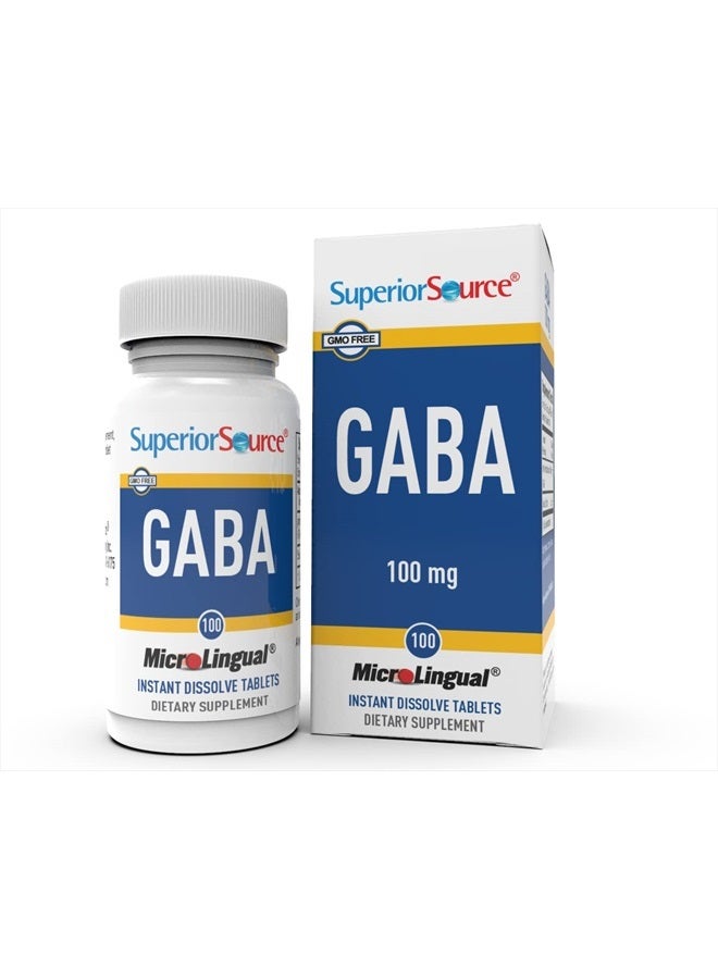 Superior Source جابي 100 ملغ، أقراص ميكرو لينجوال سريعة الذوبان، 100 حبة، دعم صحة الدماغ، يعزز تأثير الاسترخاء والمزاج الإيجابي، دعم التوتر والنوم، غير معدلة وراثيًا - Image 1