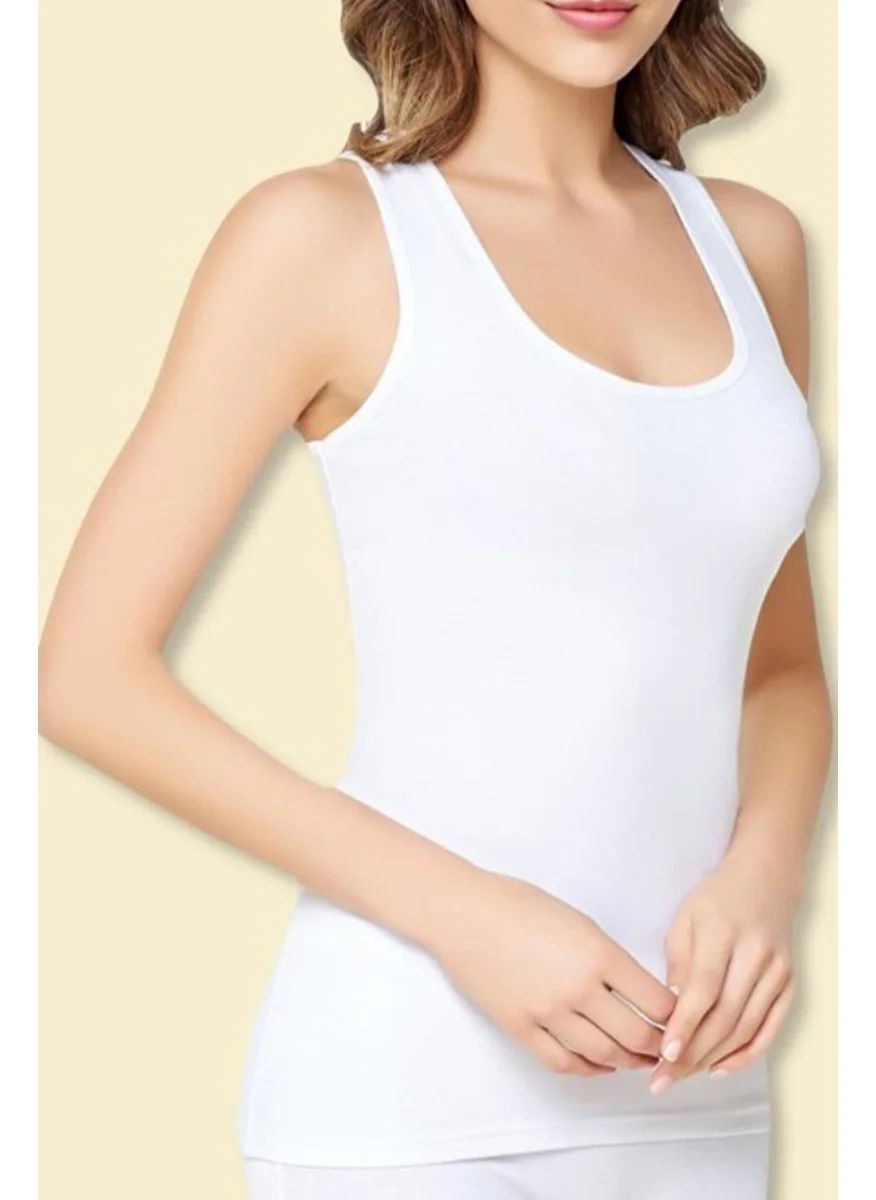 Tutku 0136 Women's 3-Pack Wide Strap 100% Cotton Rib Undershirt