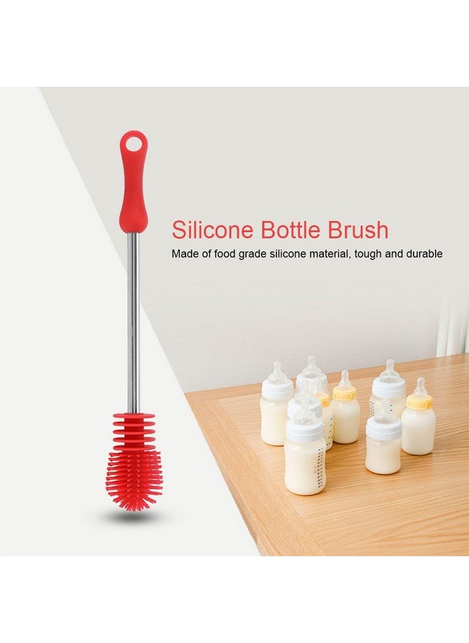 Garosa - Silicone Anti-Slip Bottle Brush, Red, 10" - Image 1