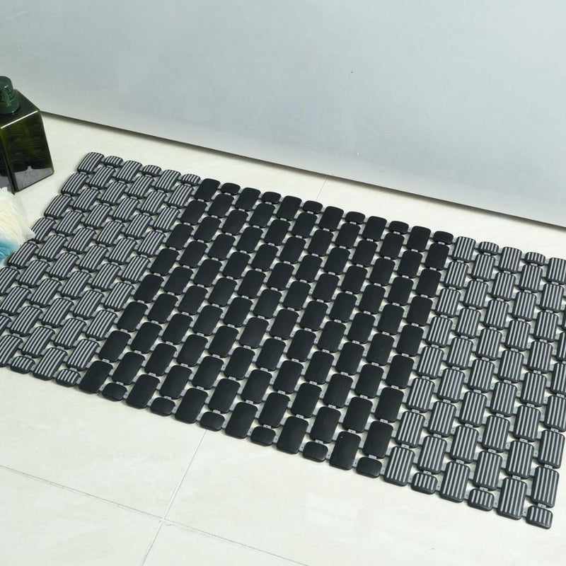 Silicone Bathtub Mat for Bathroom, Suction Cups and Drain Holes Toilet Mat Non Slip Toilet Mat Flexible Waterproof Washing Safe Material Multicolor - Image 1