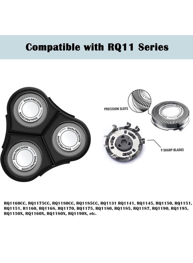 Suleto RQ11 Replacement Heads Compatible with Philips Norelco Shaver 1150x, 1160x, 1170x,1180x Series, SensoTouch 2D (1100 Series) New Upgraded Shaving Unit with Brush - Image 5