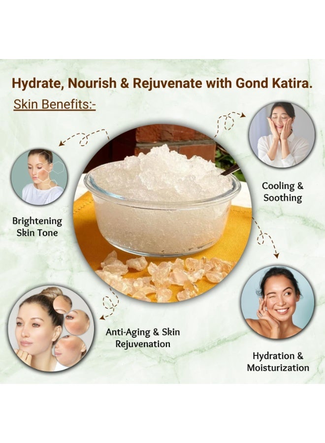 BLISS OF EARTH Gond Katira Pure Organic Gum, Gond Katira for Bones Health, Natural Cooling Agent for Summer, Tragacanth Gum for Skin, Weight Loss, & Digestive Health – 1kg - Image 3