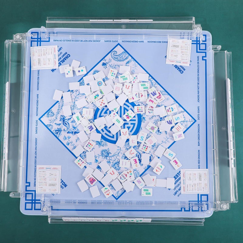 LaRandom Mini Mahjong Tiles Set - 0.12'' Thickness American Mahjong Starter Set with Tiles, Racks, Storage Bag & Rules Card for Travel Family Friends Amusement Night Holiday Gathering Entertainment - Image 5
