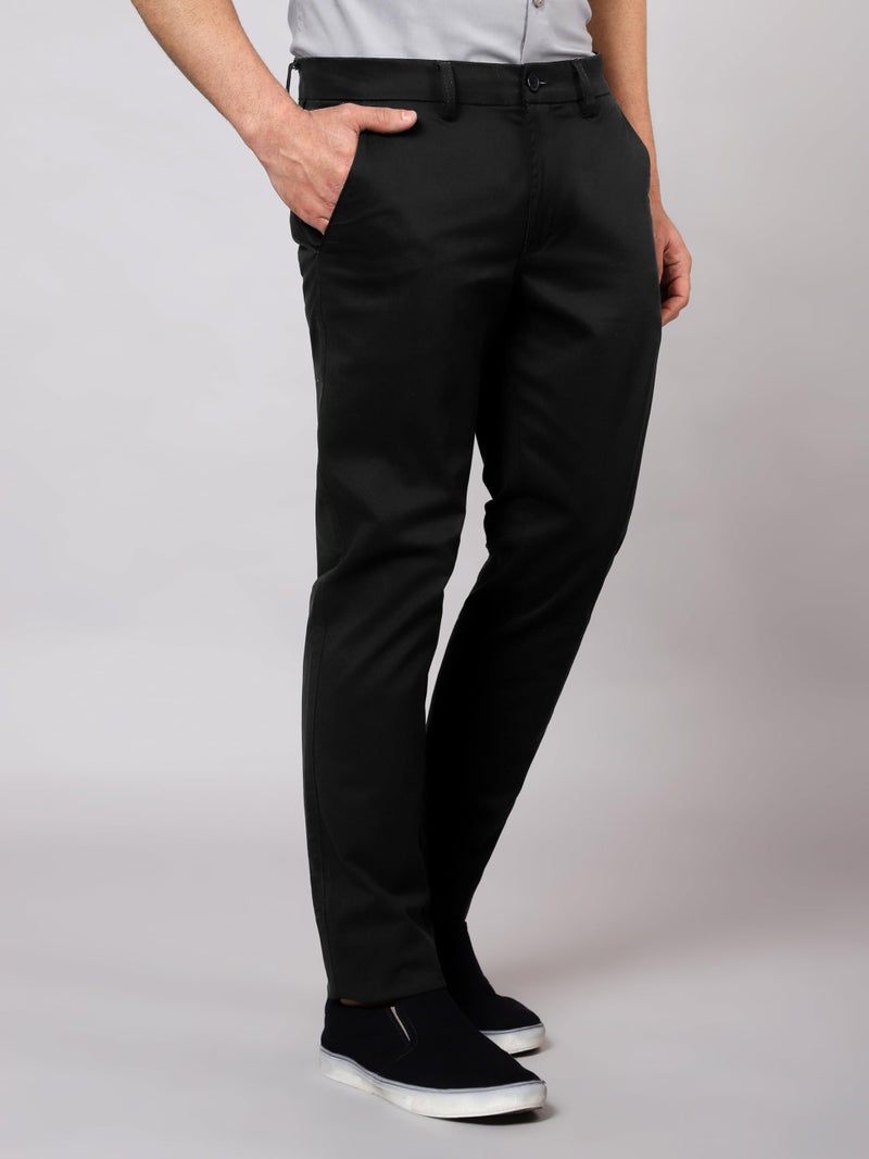 Beyoung Cotton Lycra Classic Fit Chino Pants for Men - Rich Black | Casual Pants | Stretchable Chinos | Slant Pockets | Chino Trousers - Image 3