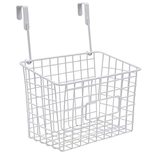 Livzing Multi-Functional Alloy Steel Compact Over The Door Hanging Basket | Cabinet Organizer for Storage Shelf | Rack | Milk Bin -White (15 L X 25 B X 30 H) - Image 1