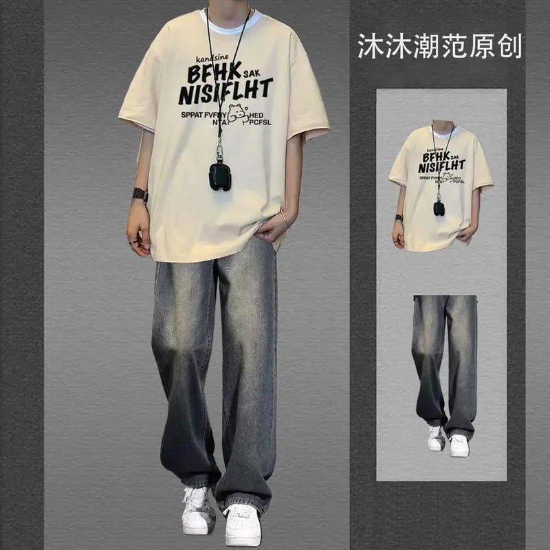 Teen Boys Short Sleeve T-Shirt Set 2-Piece Summer Casual Outfit - Image 5