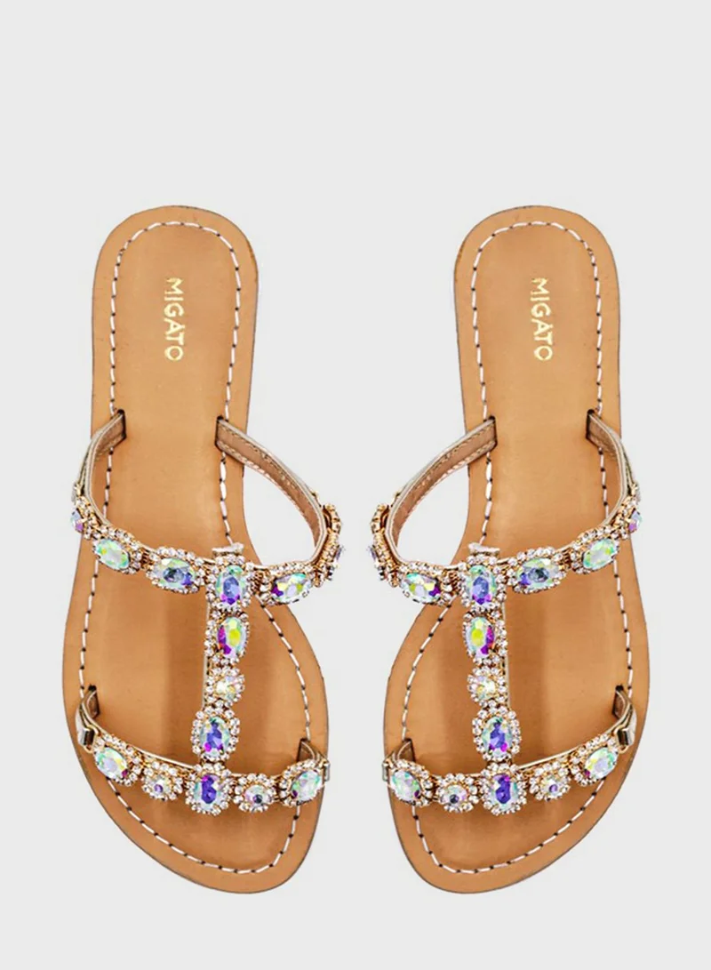 MIGATO Embellished Flat Sandals