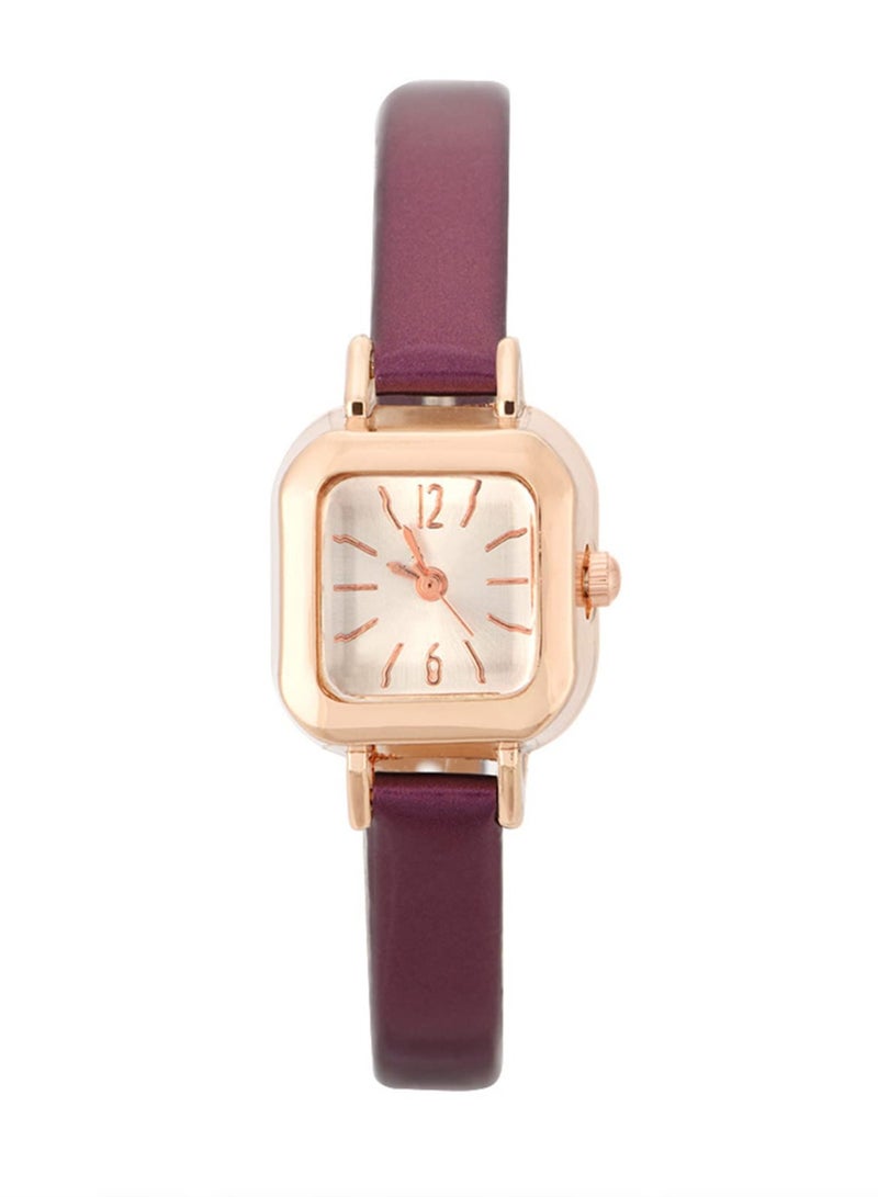 Quartz Womens Watch Female Square Small Slim Light Leather Band Band Fashion Minimalist Thin Casual Dress Analog Young Girls Gifts Wrist Watch - Image 1