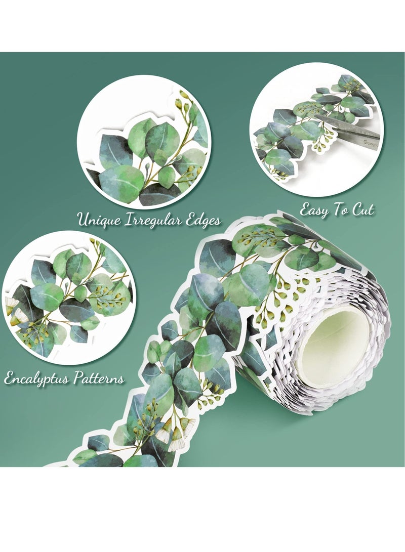 SOLARAE Eucalyptus Bulletin Board Sticker, Greenery Trim Border Decor, Eucalyptus Themed Border Sticker, Suitable for Home School Bulletin Boards Desks (49ft) - Image 2