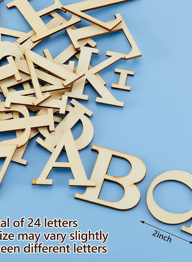 Hicarer 24 Pieces Wooden Greek Letters Singer Layer Unfinished Wood Greek Alphabets Greek Wood Letters for DIY Arts and Crafts Home Decorations Making, 2 Inch - Image 2