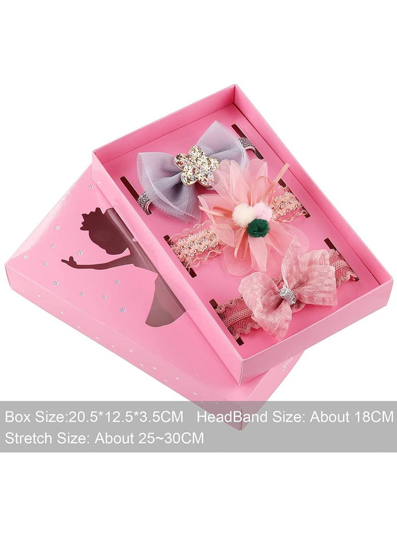 إسكدنيا Girl Headbands Newborn, 3 Pcs Baby Bowknot Hairbands Cute Sweet Headwrap Soft Touch Flower Design for Toddler Kids as Party Wedding Photography Accessories - Image 2
